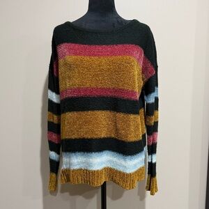 Maurices Multicolor Soft Chenille Striped Sweater